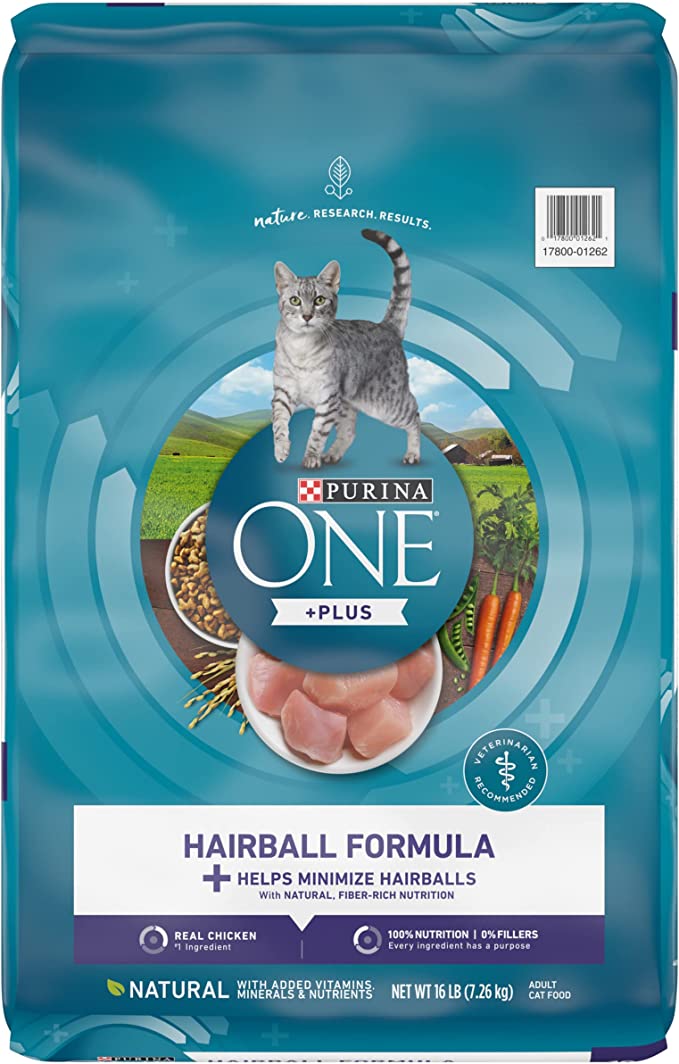 Purina ONE Hairball Control High-Fiber, Natural Adult Dry Cat Food