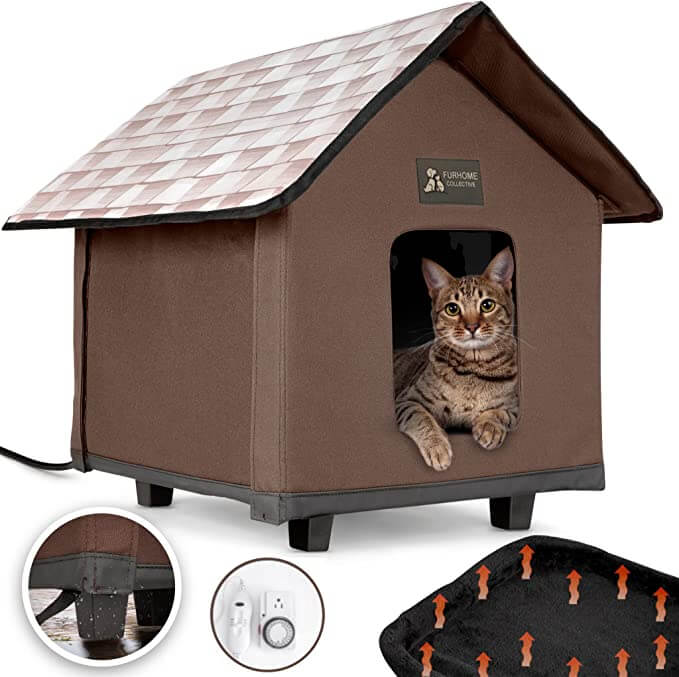 FURHOME COLLECTIVE Elevated, Waterproof, and Insulated Cat House