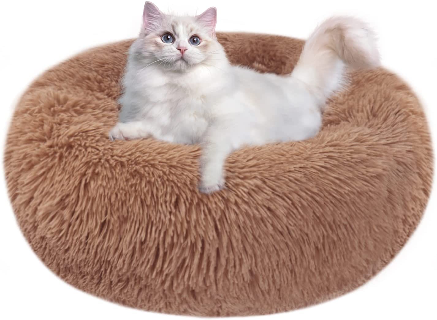 Faux-Fur-Washable-Calming-Cat-Bed