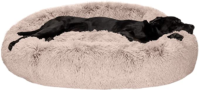 FurHaven Faux Fur Round Ultra Calming Donut Dog Bed