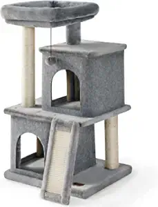 Lesure Cat Tower Condo with Scratching Post and Platform