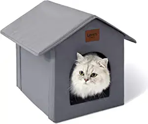 Love's cabin Outdoor Cat House Weatherproof for All Seasons with Removable Soft Mat