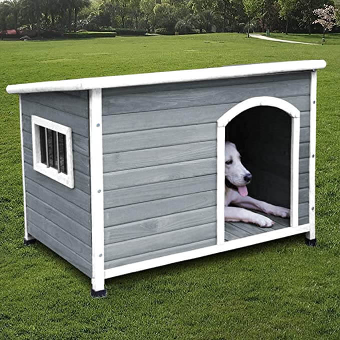 Rockever Store Insulated and Weatherproof Large Wooden Dog House