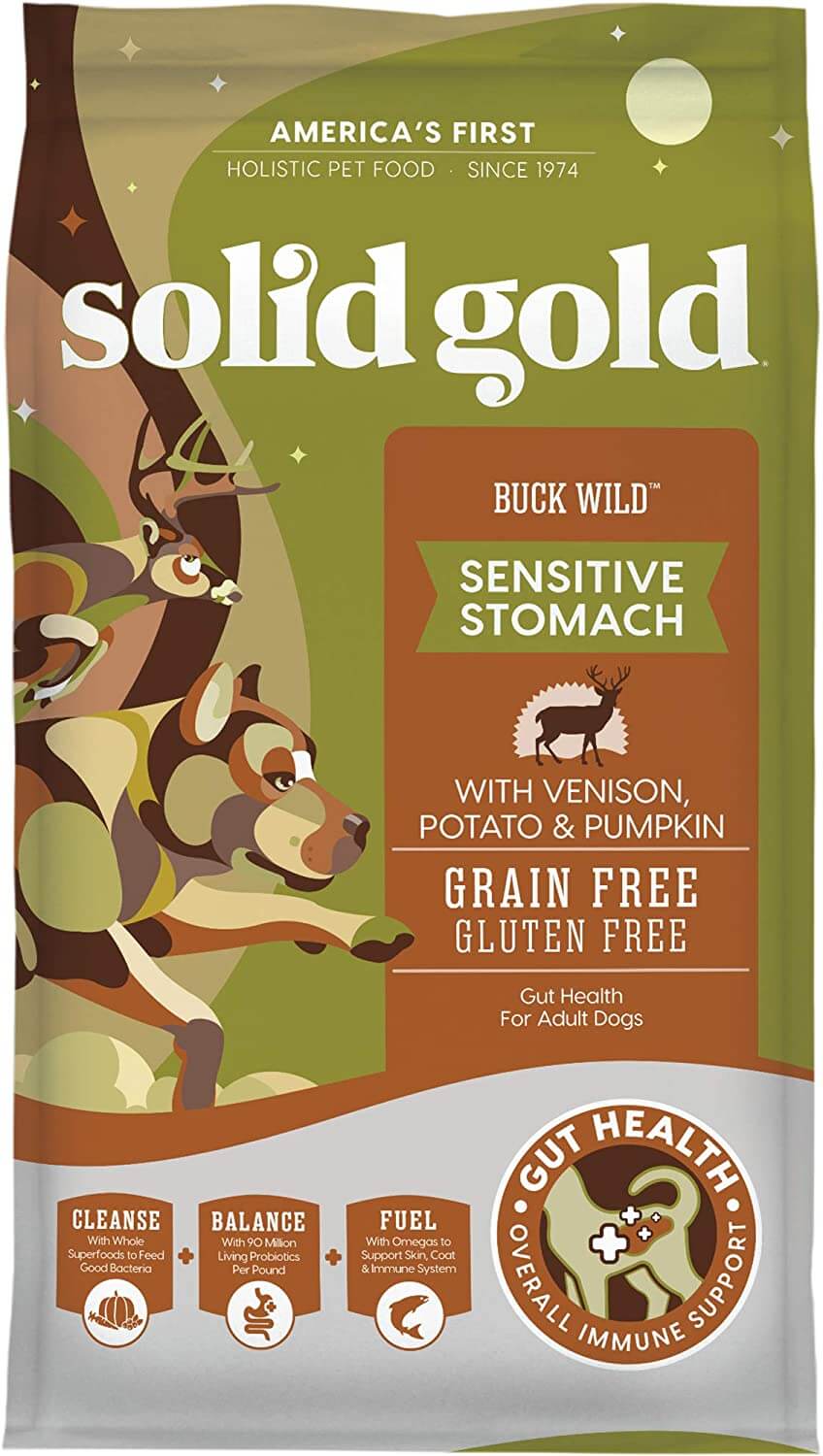 Solid Gold Buck Wild Sensitive Stomach Grain-Free Dry Dog Food