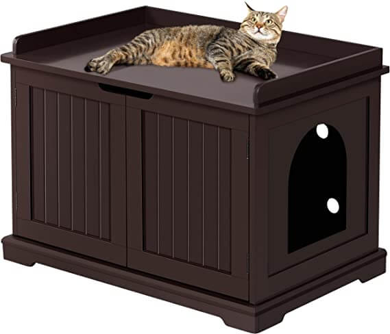 Yaheetech Wood Cat Litter Box Enclosure