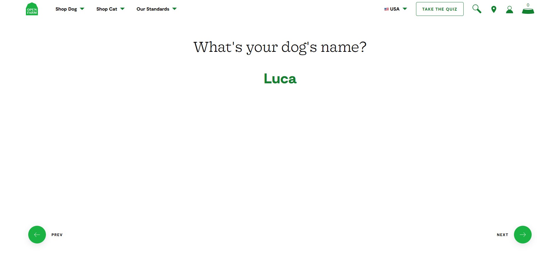 Your dog's name Open Farm