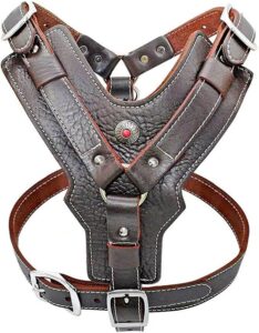 PET ARTIST Leather Dog Harness for Large Dogs